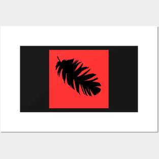 Feather in Black and Red Posters and Art